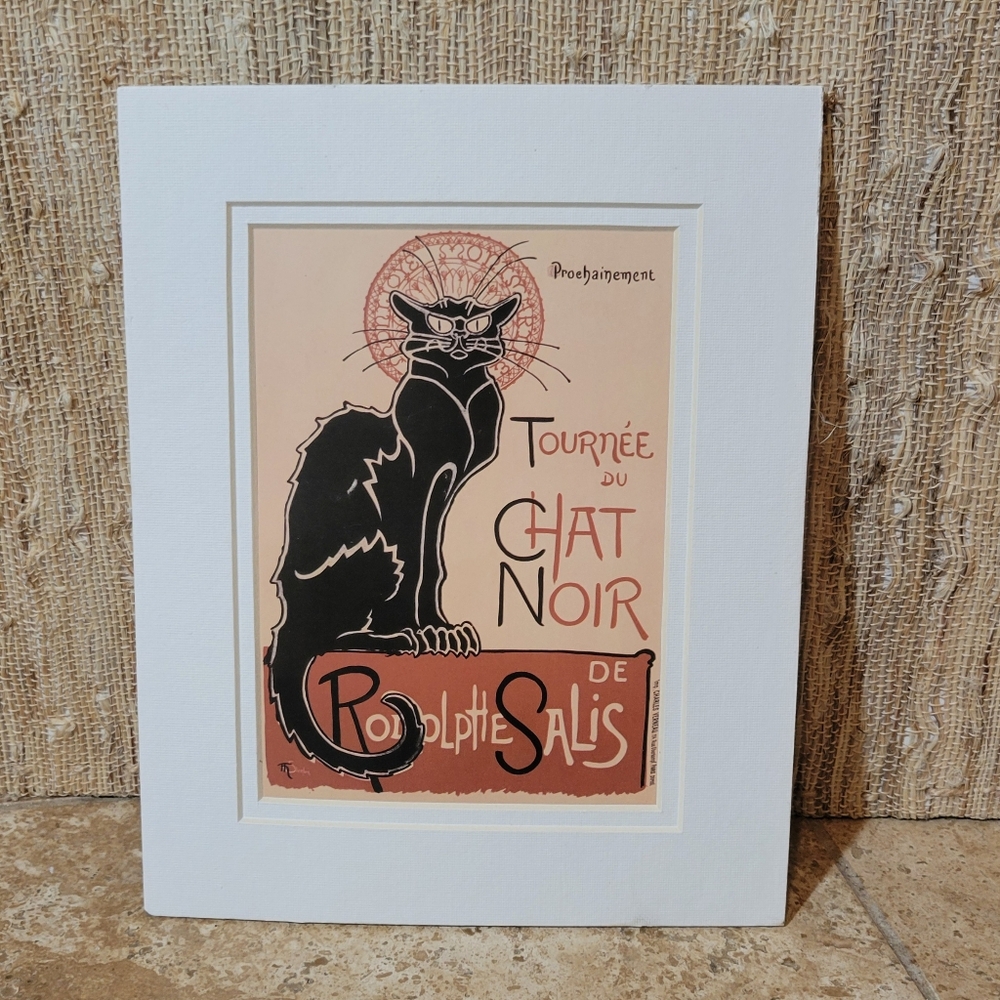 Lot  of 2 Advert Tournee Du Chat Noir & A La Bodiniere Art Exhibition Art Prints